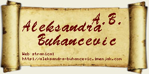 Aleksandra Buhančević vizit kartica